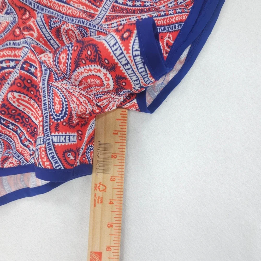 Nike Shorts Womens Large Red Blue Tempo Paisley Dri FIT Lined Running Athletic